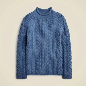 J. Crew Classic Blue Cable Knit Turtleneck